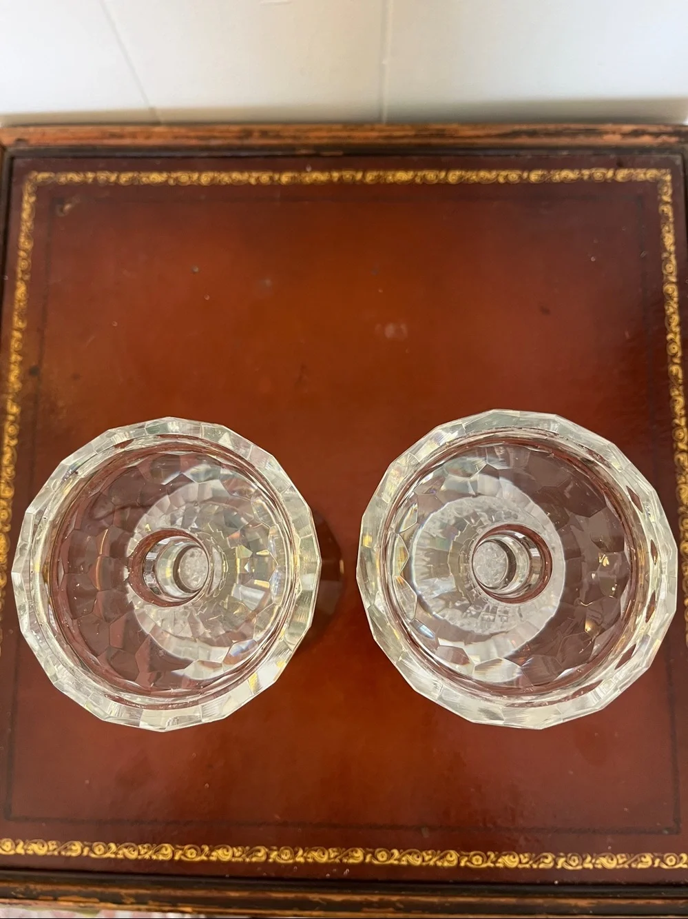 Elegant crystal candlestick holders